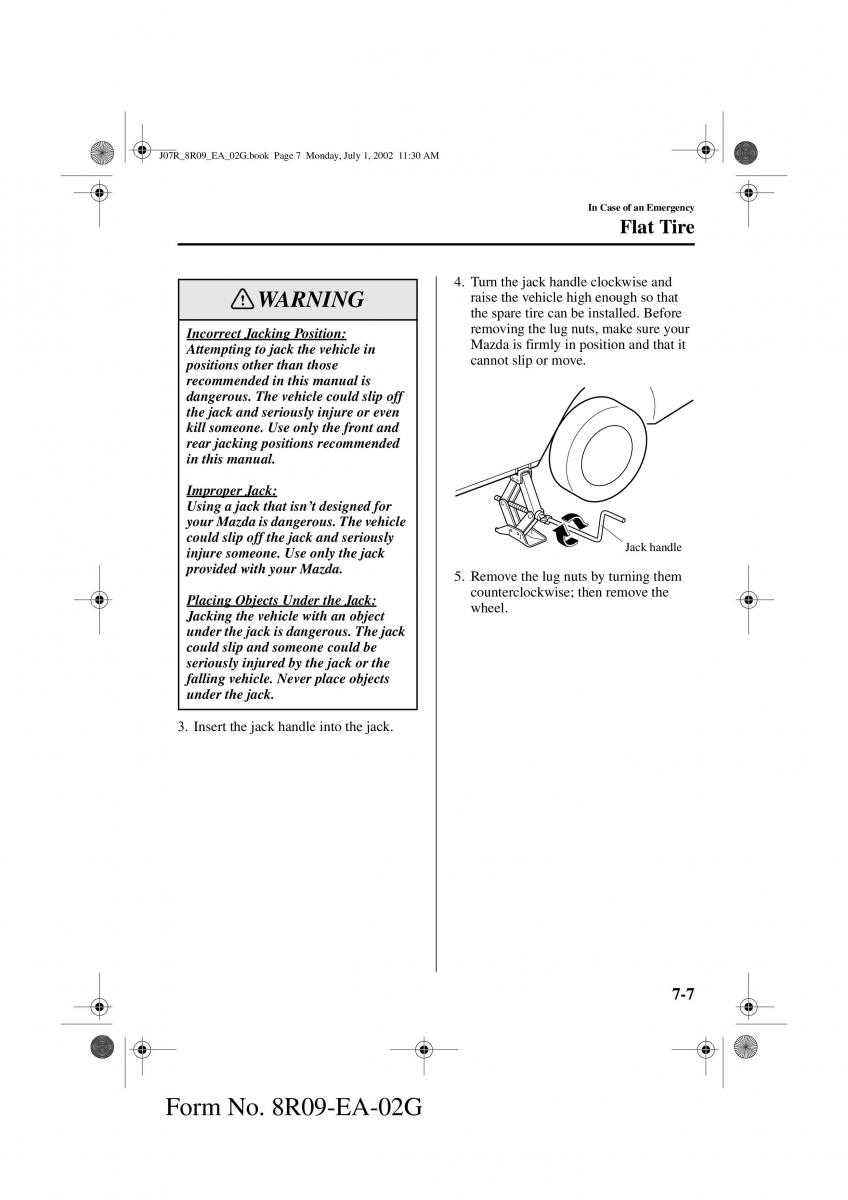 Mazda MX 5 Miata NB II 2 owners manual / page 168