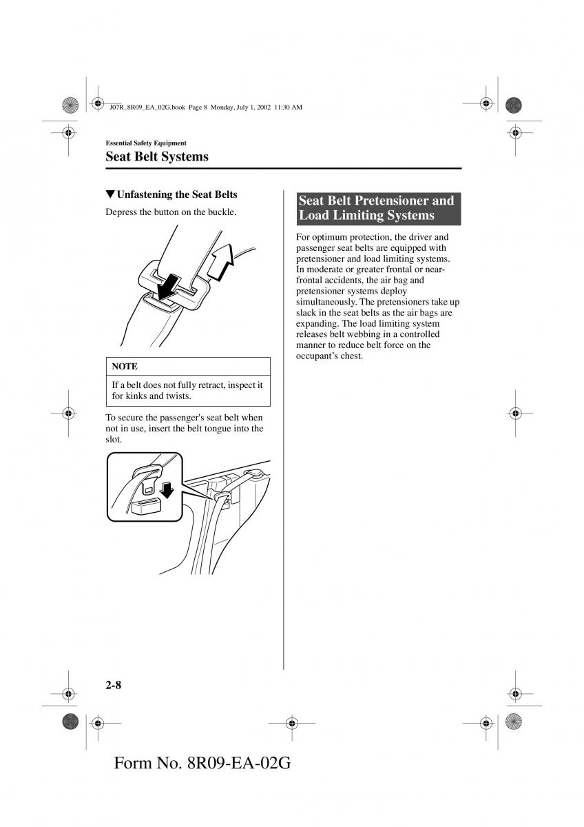 Mazda MX 5 Miata NB II 2 owners manual / page 17