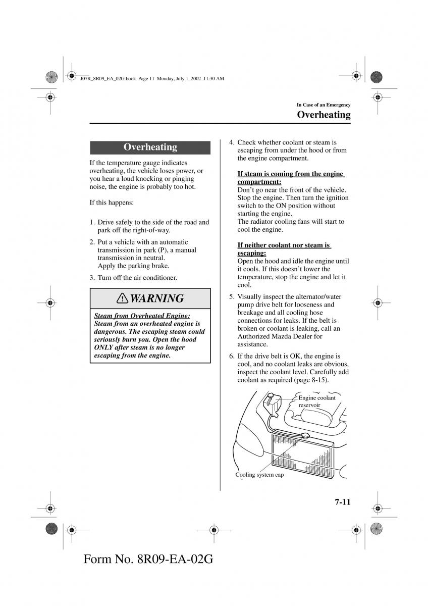 Mazda MX 5 Miata NB II 2 owners manual / page 172