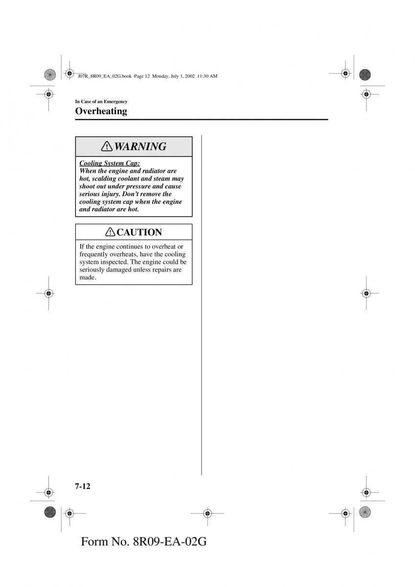 Mazda MX 5 Miata NB II 2 owners manual / page 173