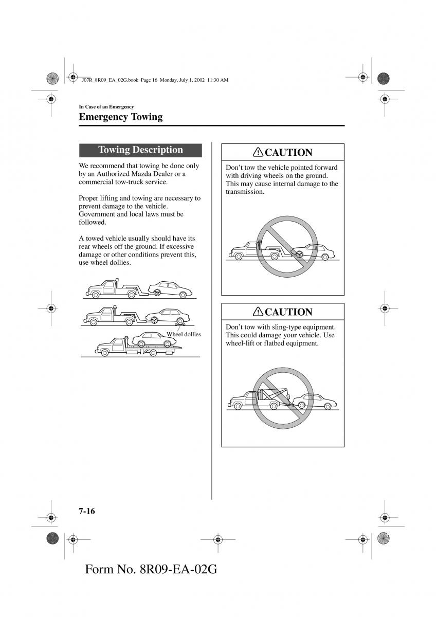 Mazda MX 5 Miata NB II 2 owners manual / page 177