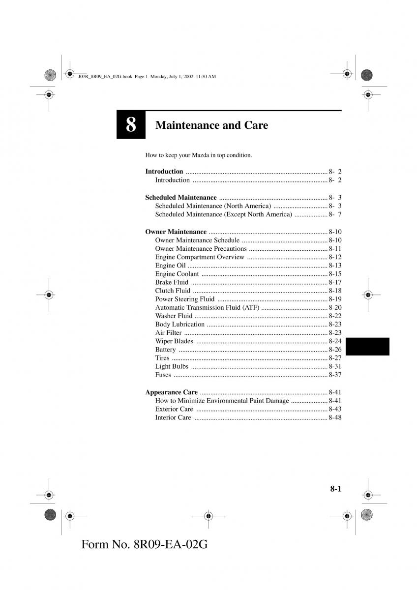 Mazda MX 5 Miata NB II 2 owners manual / page 180