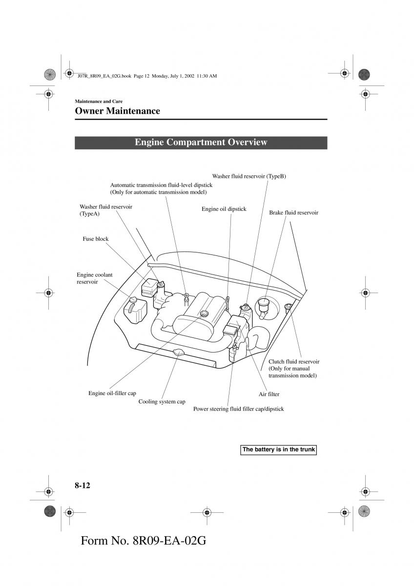 Mazda MX 5 Miata NB II 2 owners manual / page 191