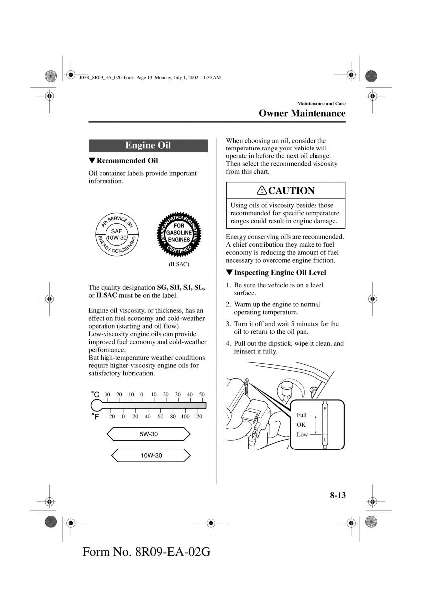 Mazda MX 5 Miata NB II 2 owners manual / page 192