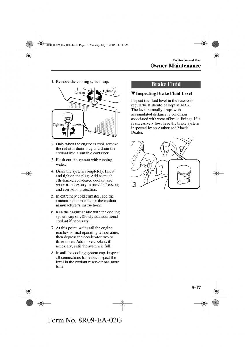 Mazda MX 5 Miata NB II 2 owners manual / page 196