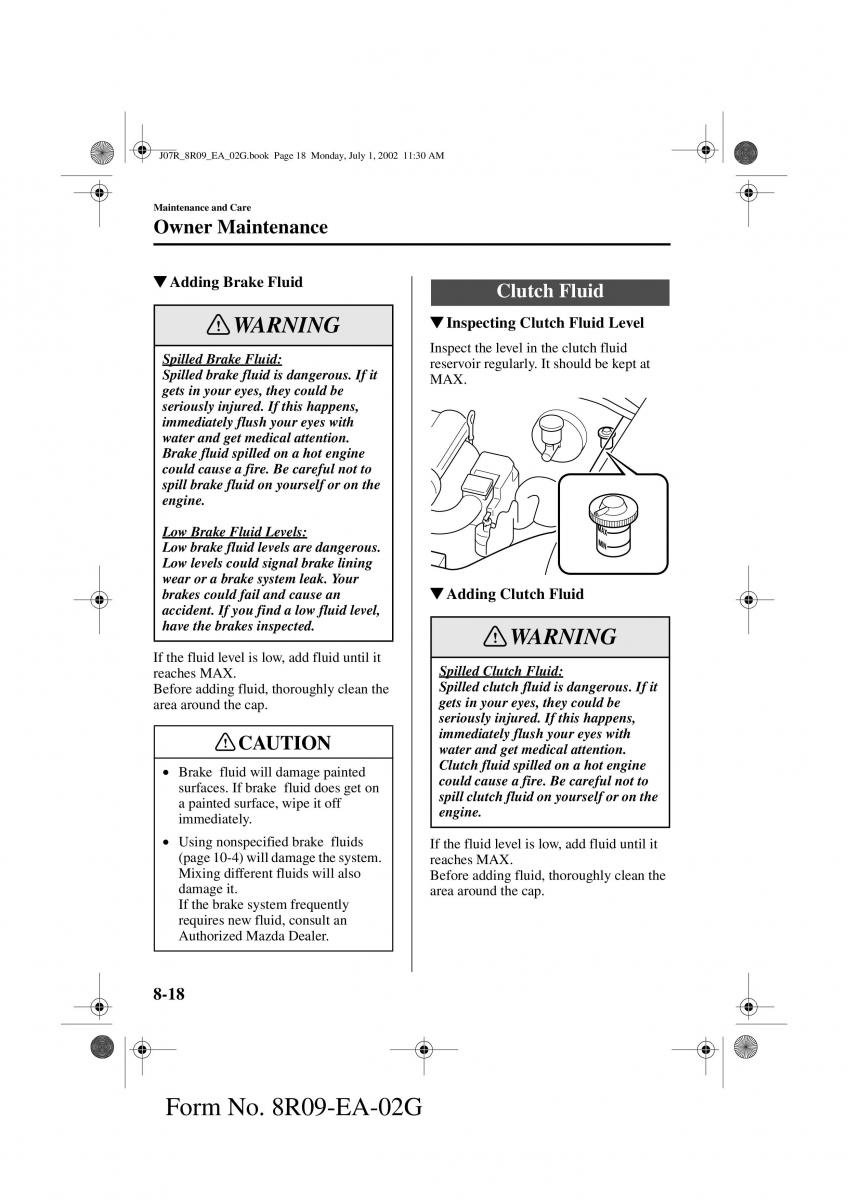 Mazda MX 5 Miata NB II 2 owners manual / page 197