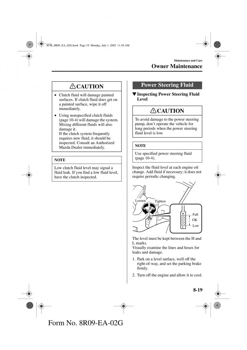 Mazda MX 5 Miata NB II 2 owners manual / page 198