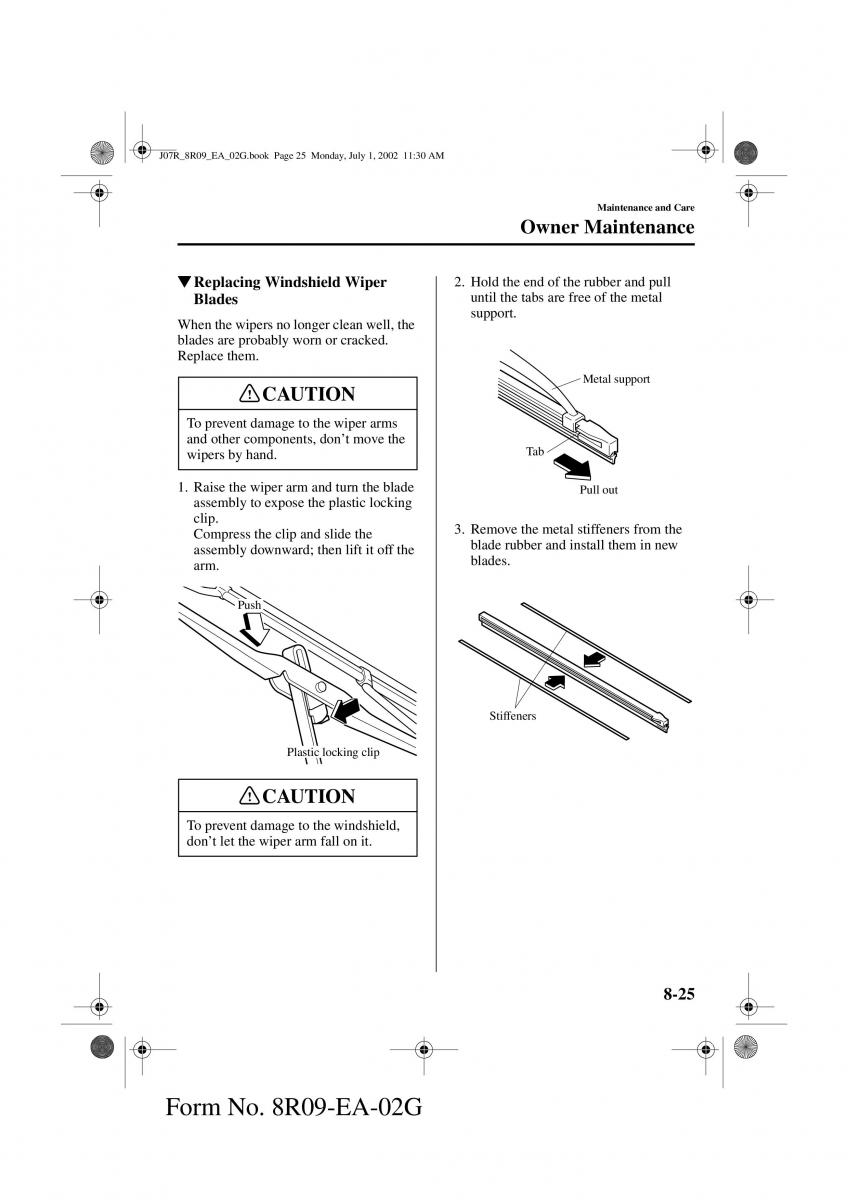 Mazda MX 5 Miata NB II 2 owners manual / page 204