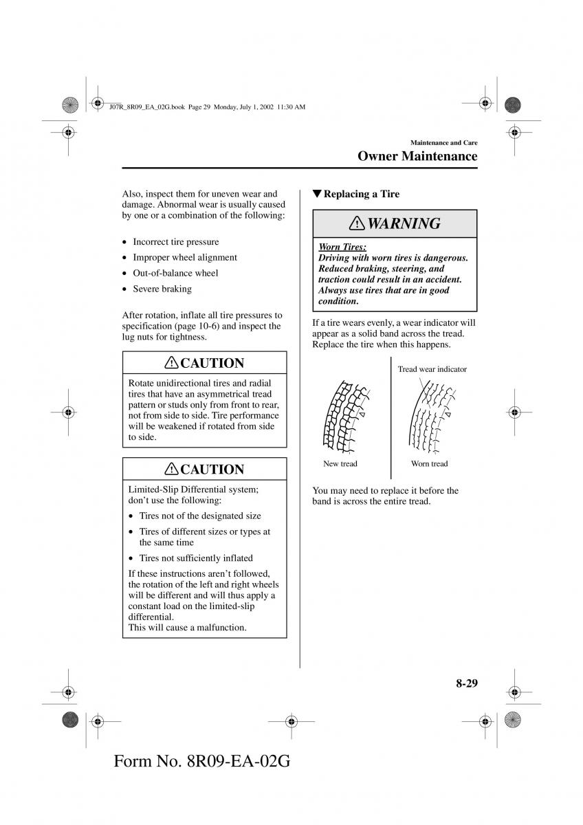 Mazda MX 5 Miata NB II 2 owners manual / page 208