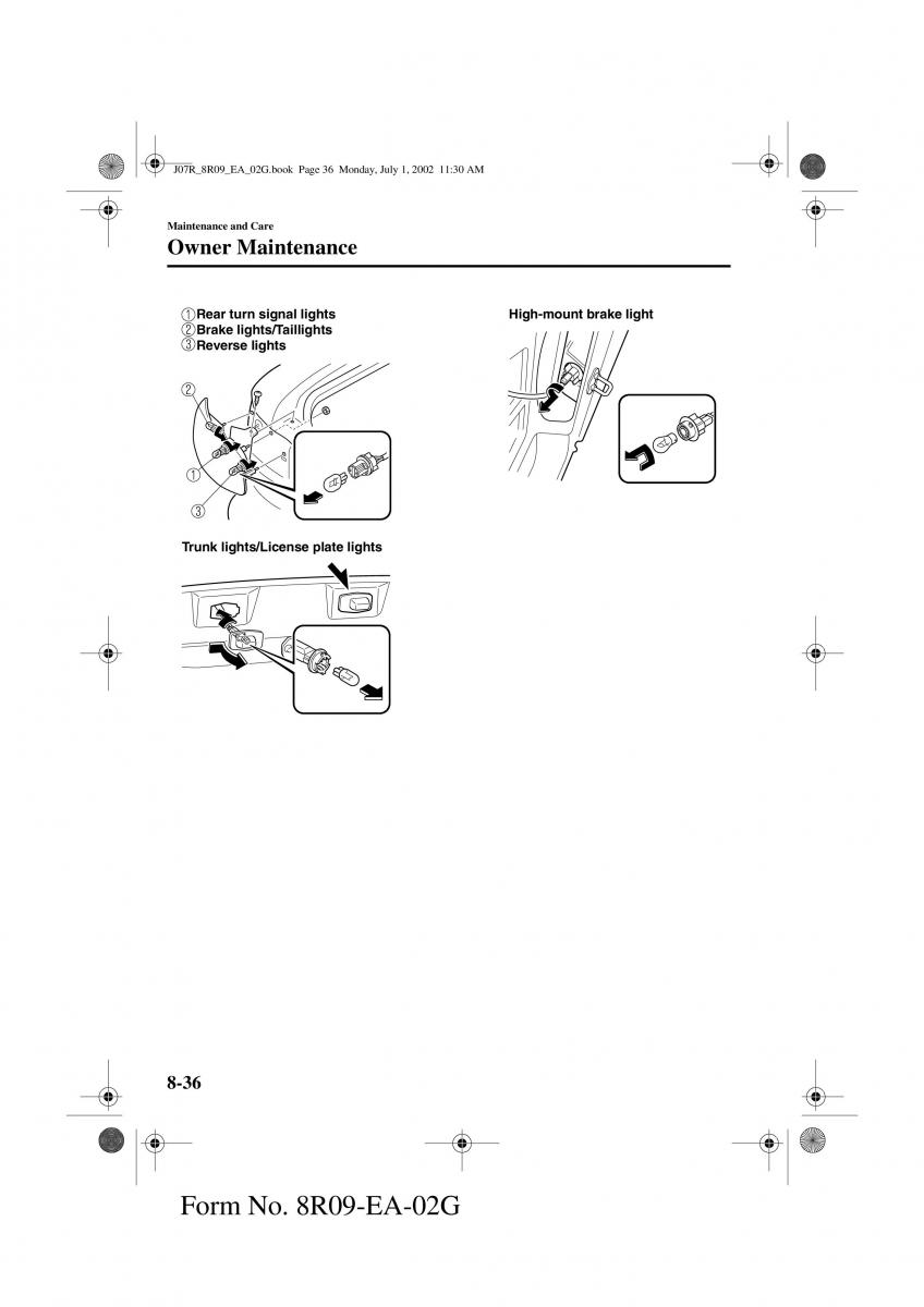 Mazda MX 5 Miata NB II 2 owners manual / page 215