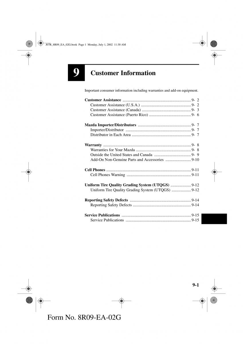 Mazda MX 5 Miata NB II 2 owners manual / page 230