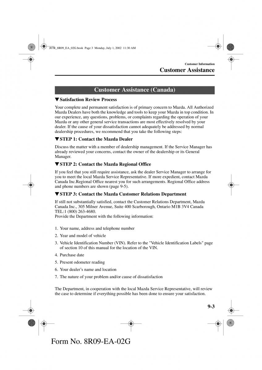 Mazda MX 5 Miata NB II 2 owners manual / page 232