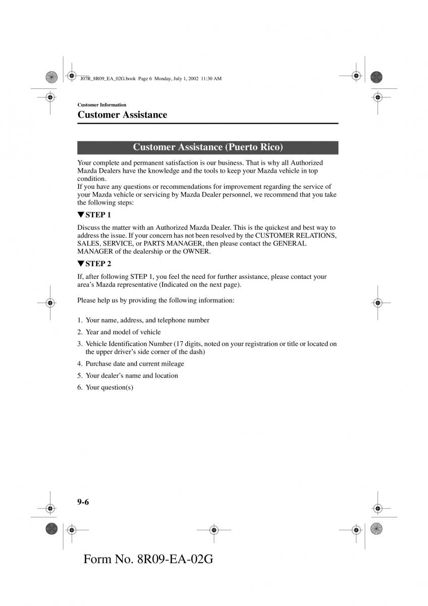 Mazda MX 5 Miata NB II 2 owners manual / page 235