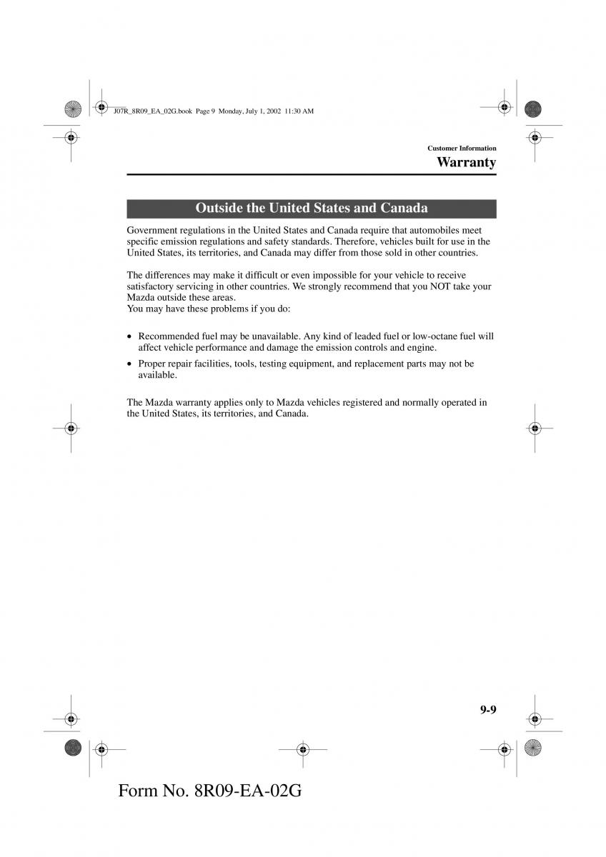 Mazda MX 5 Miata NB II 2 owners manual / page 238