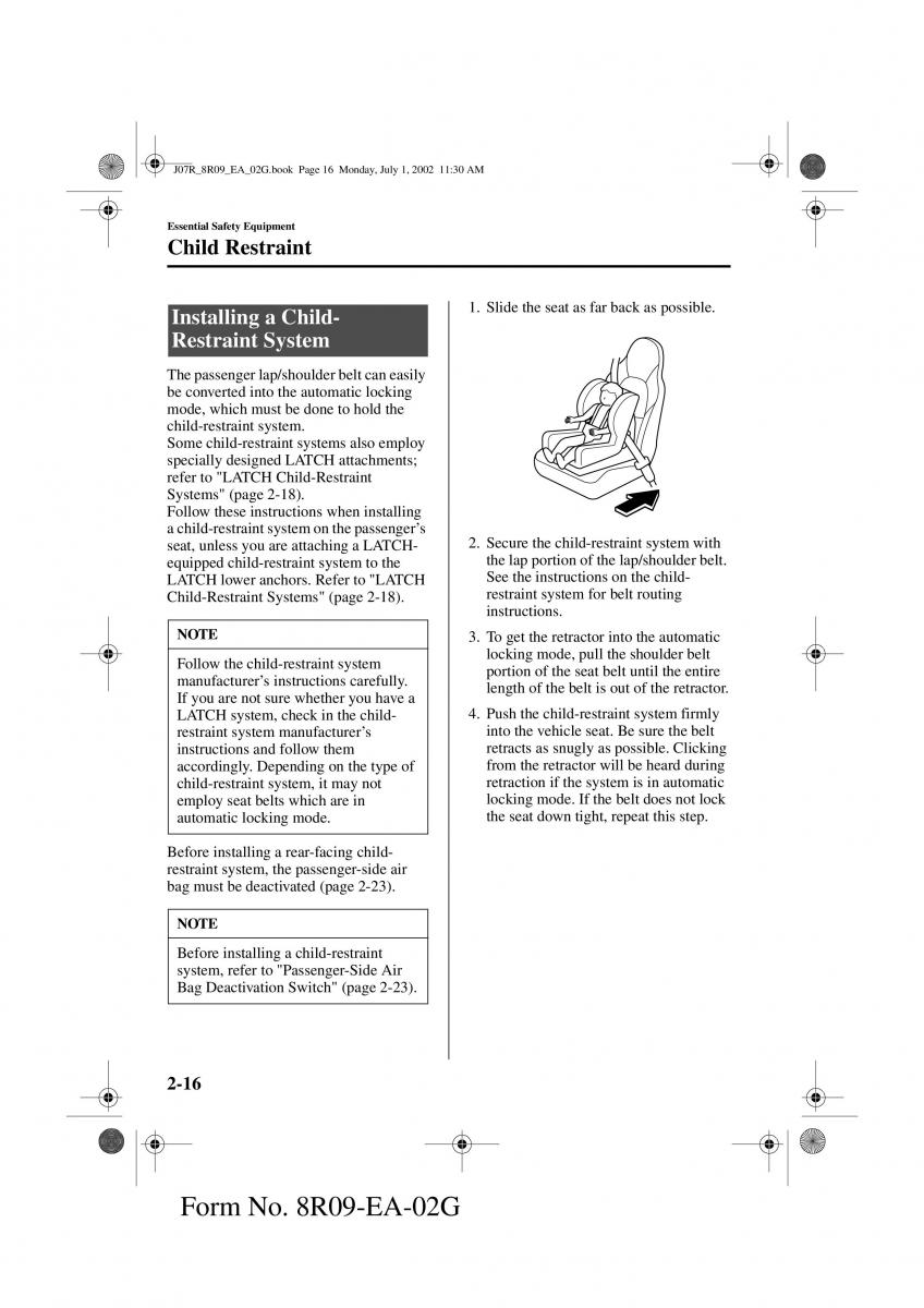 Mazda MX 5 Miata NB II 2 owners manual / page 25