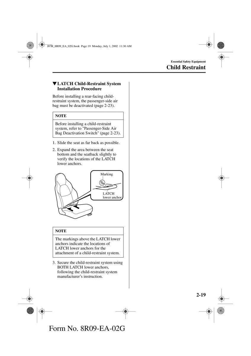 Mazda MX 5 Miata NB II 2 owners manual / page 28