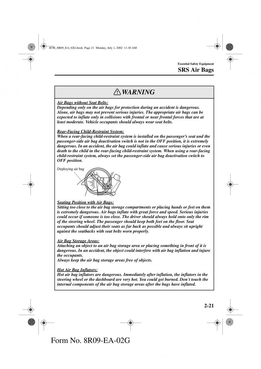 Mazda MX 5 Miata NB II 2 owners manual / page 30