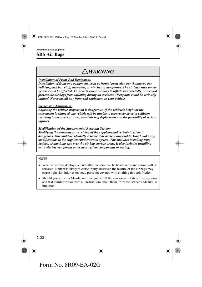 Mazda MX 5 Miata NB II 2 owners manual / page 31