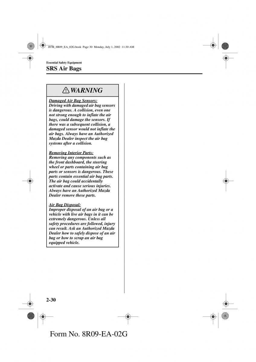 Mazda MX 5 Miata NB II 2 owners manual / page 39