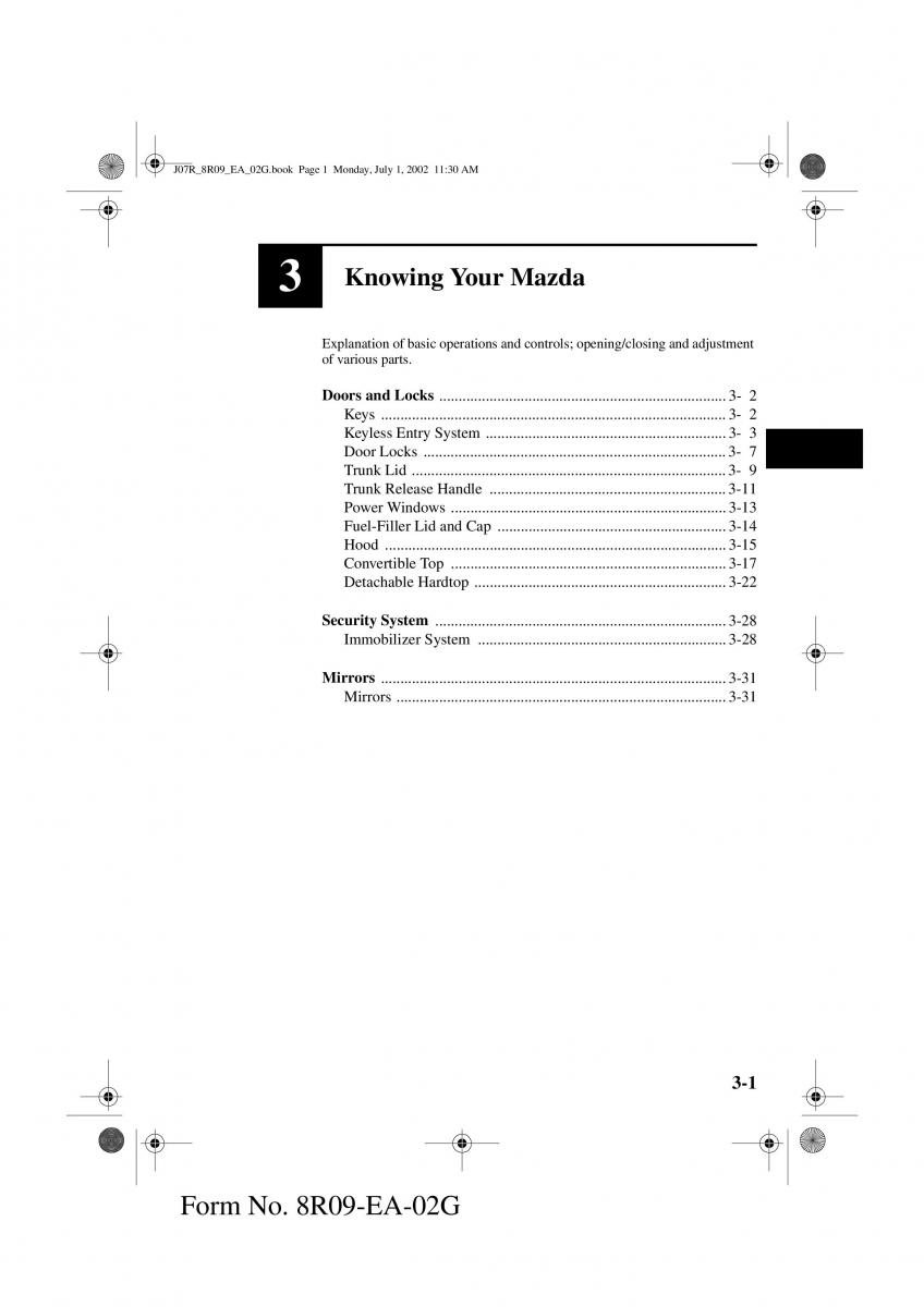 Mazda MX 5 Miata NB II 2 owners manual / page 40