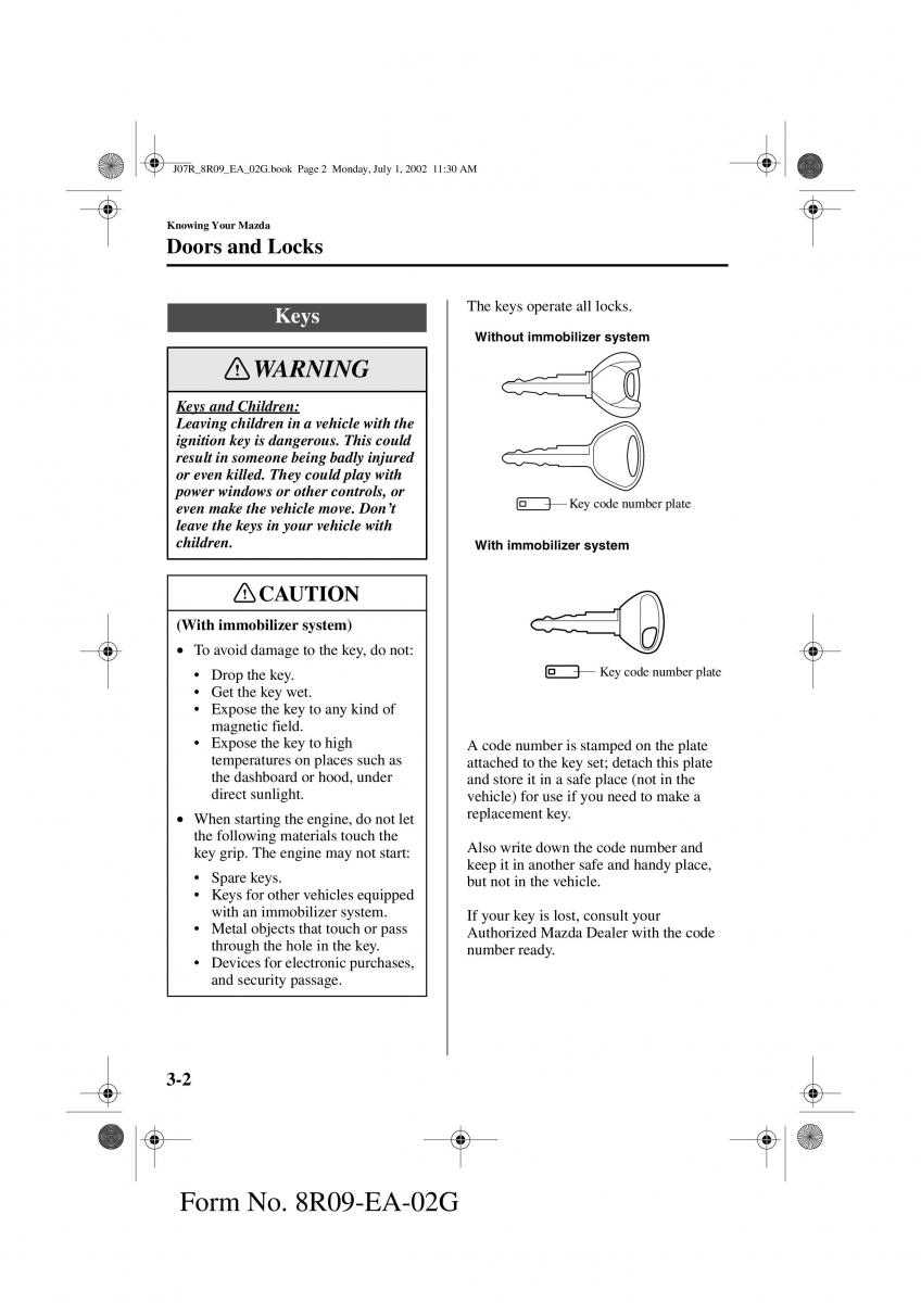 Mazda MX 5 Miata NB II 2 owners manual / page 41