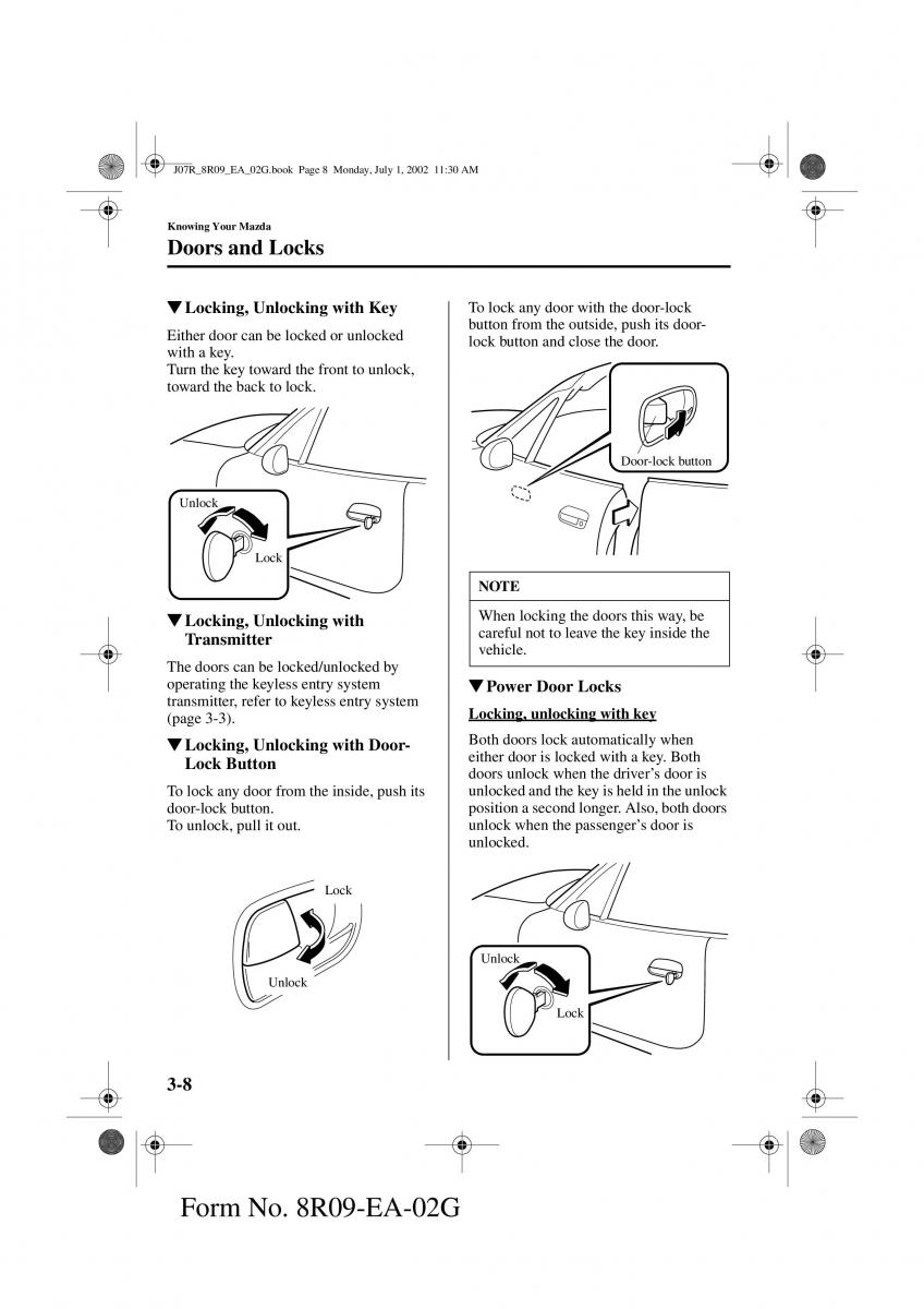 Mazda MX 5 Miata NB II 2 owners manual / page 47