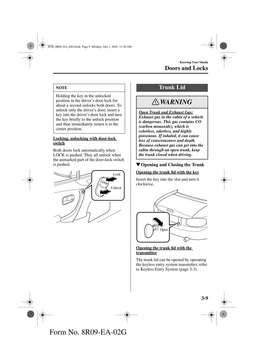 Mazda MX 5 Miata NB II 2 owners manual / page 48