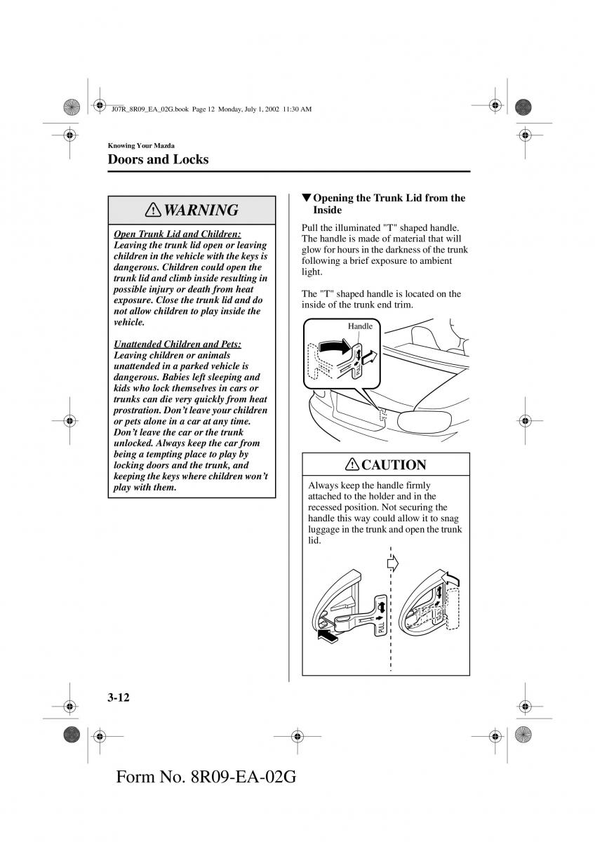 Mazda MX 5 Miata NB II 2 owners manual / page 51