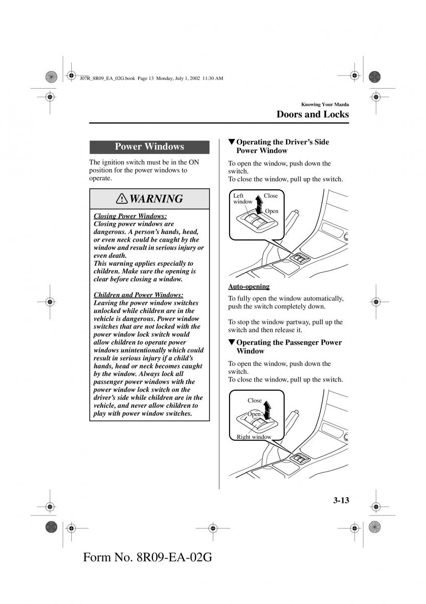 Mazda MX 5 Miata NB II 2 owners manual / page 52