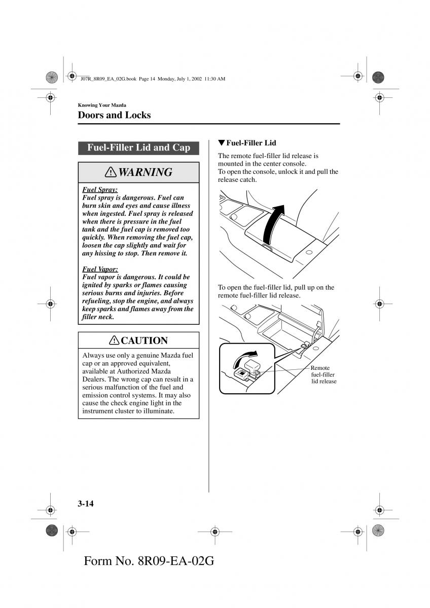 Mazda MX 5 Miata NB II 2 owners manual / page 53