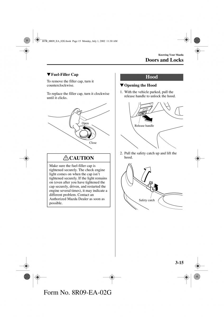 Mazda MX 5 Miata NB II 2 owners manual / page 54