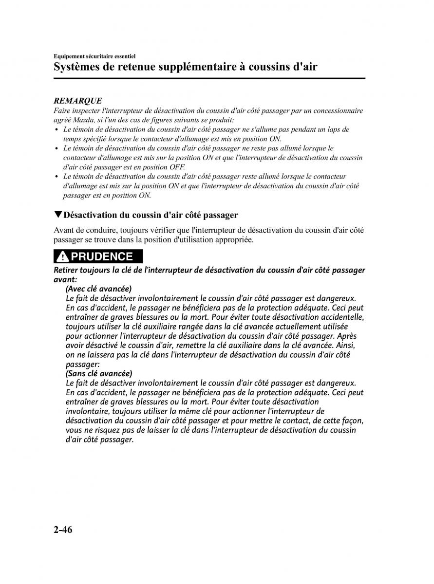 Mazda MX 5 Miata NC III 3 manuel du proprietaire / page 56