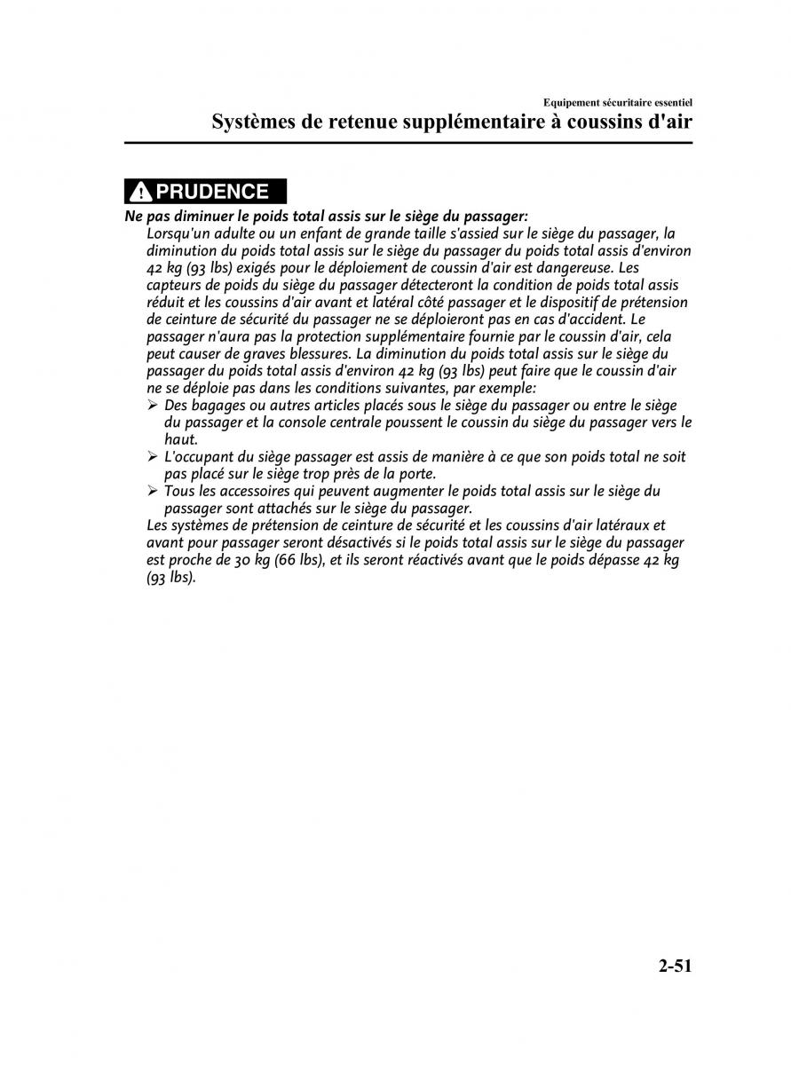 Mazda MX 5 Miata NC III 3 manuel du proprietaire / page 61