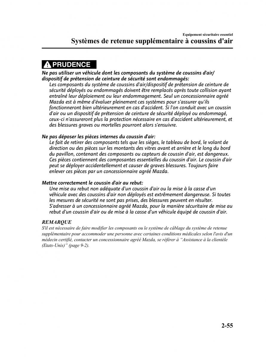 Mazda MX 5 Miata NC III 3 manuel du proprietaire / page 65