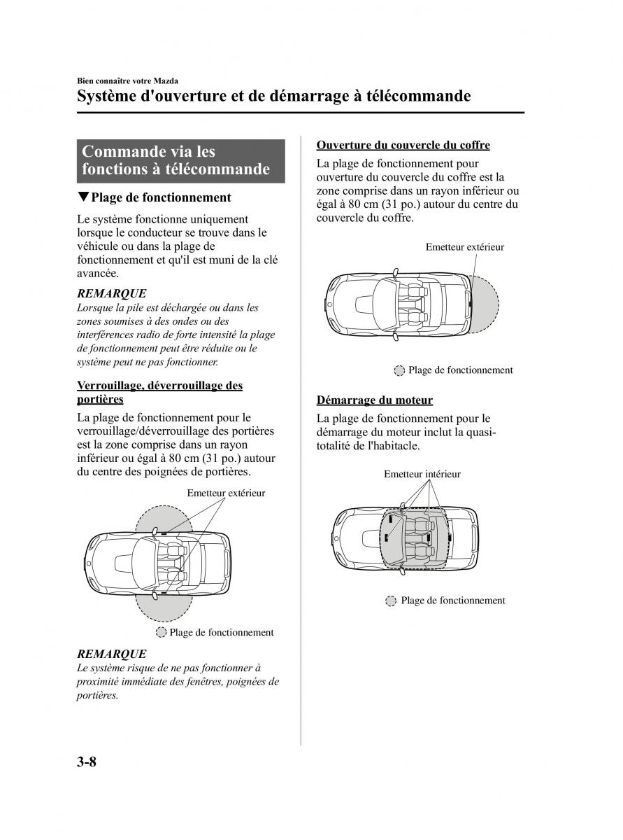 Mazda MX 5 Miata NC III 3 manuel du proprietaire / page 74