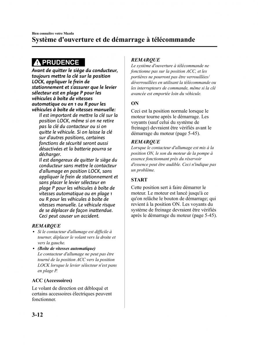 Mazda MX 5 Miata NC III 3 manuel du proprietaire / page 78