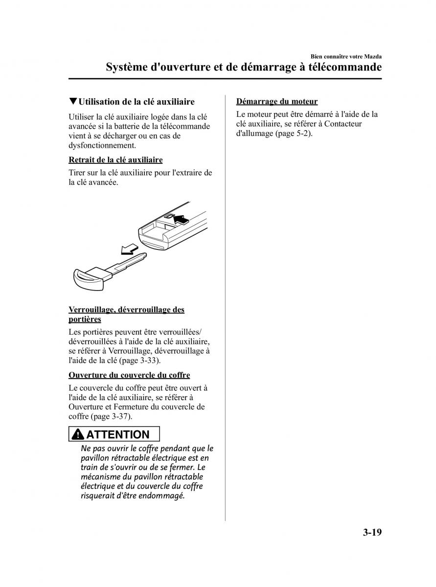 Mazda MX 5 Miata NC III 3 manuel du proprietaire / page 85