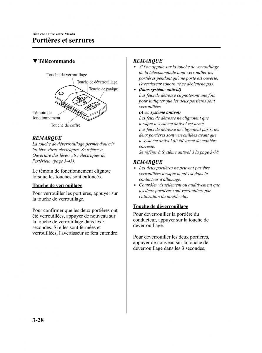 Mazda MX 5 Miata NC III 3 manuel du proprietaire / page 94