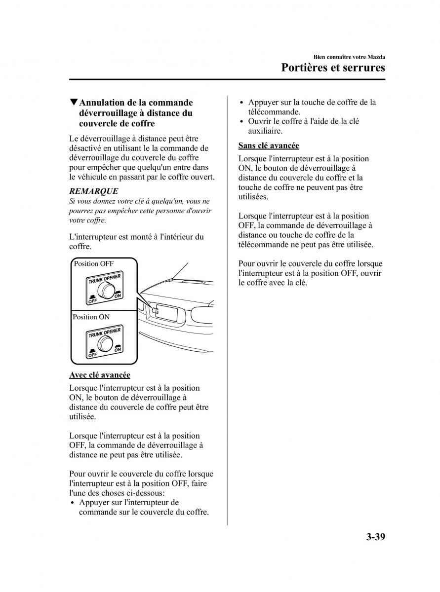 Mazda MX 5 Miata NC III 3 manuel du proprietaire / page 105