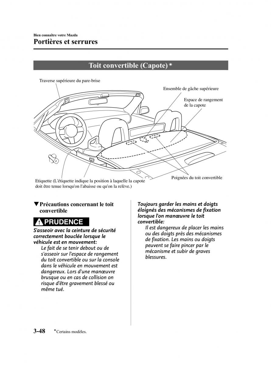 Mazda MX 5 Miata NC III 3 manuel du proprietaire / page 114