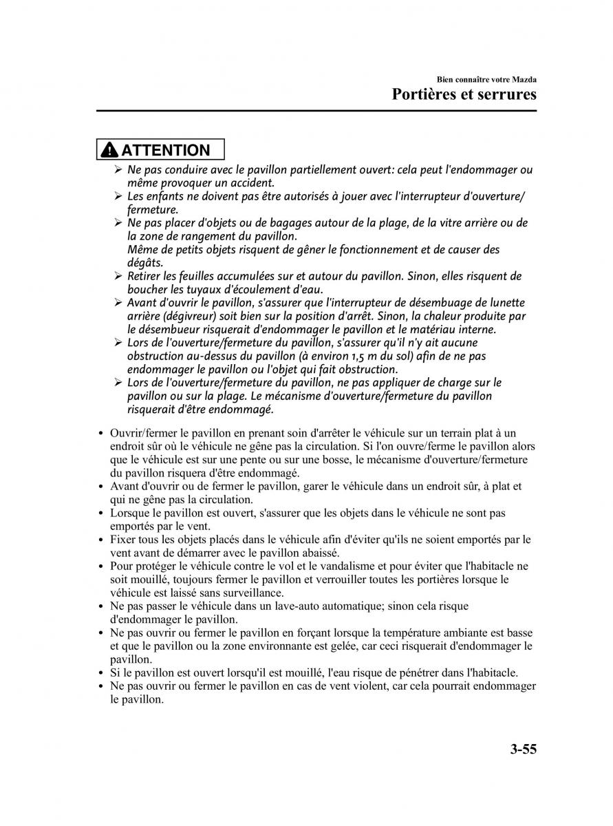 Mazda MX 5 Miata NC III 3 manuel du proprietaire / page 121