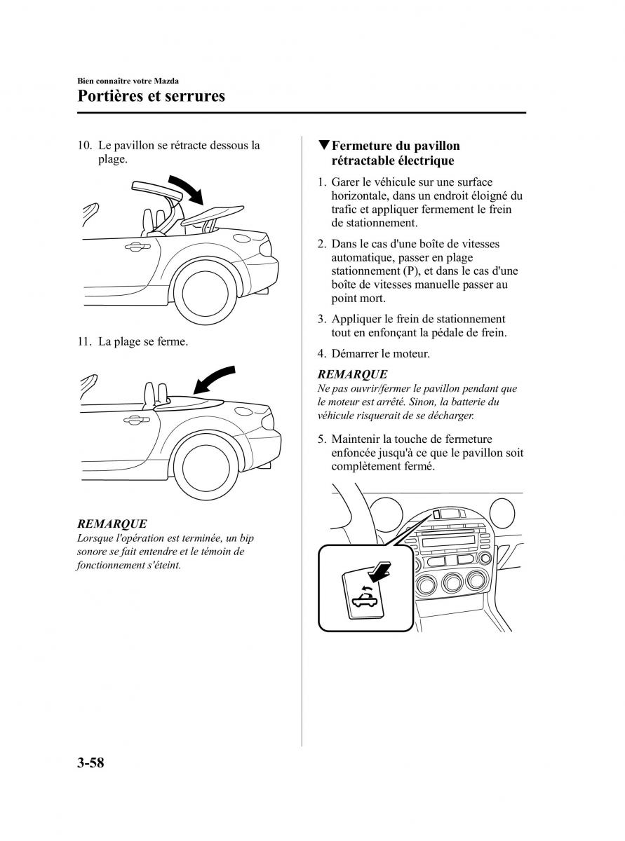 Mazda MX 5 Miata NC III 3 manuel du proprietaire / page 124