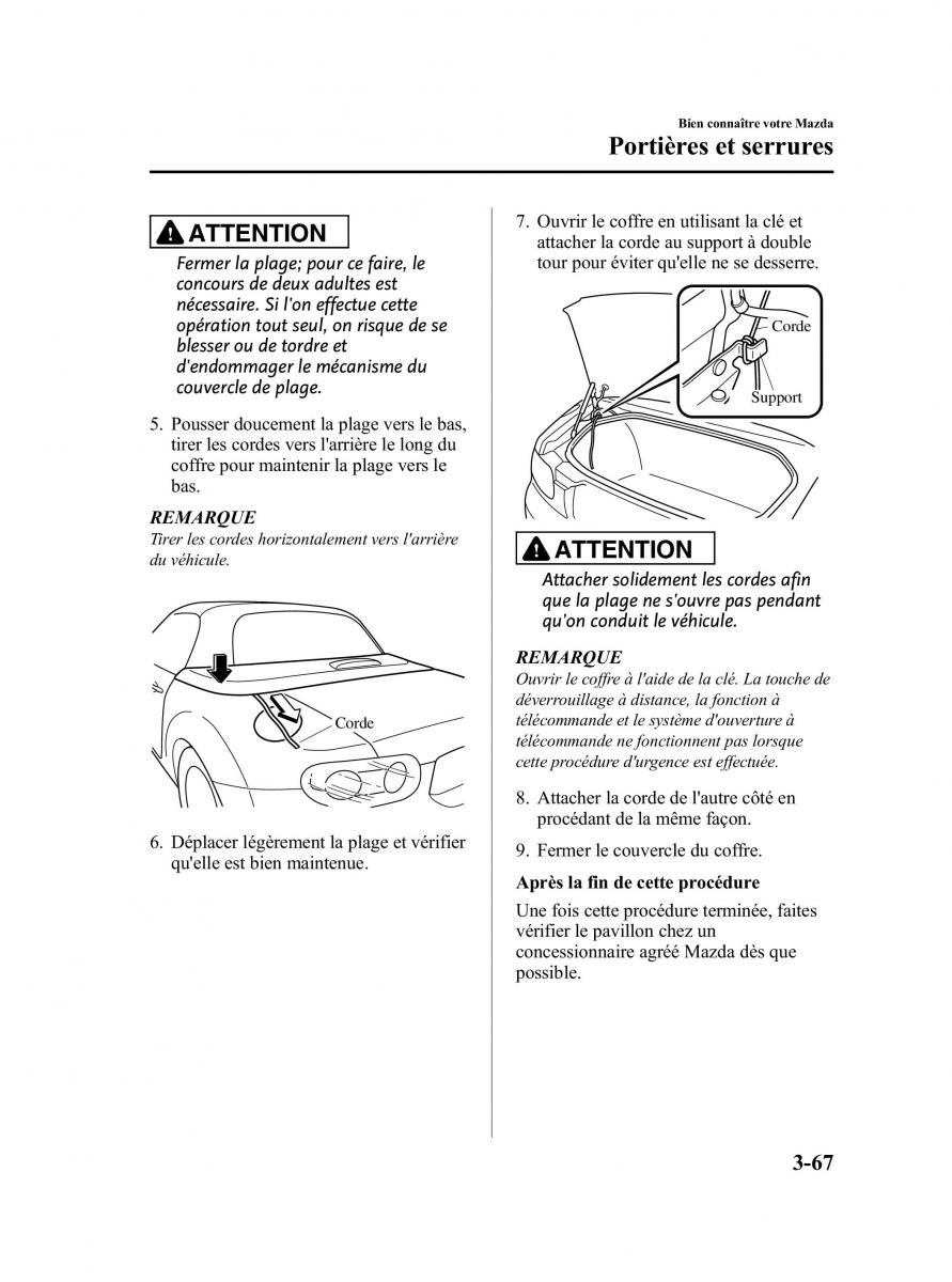 Mazda MX 5 Miata NC III 3 manuel du proprietaire / page 133