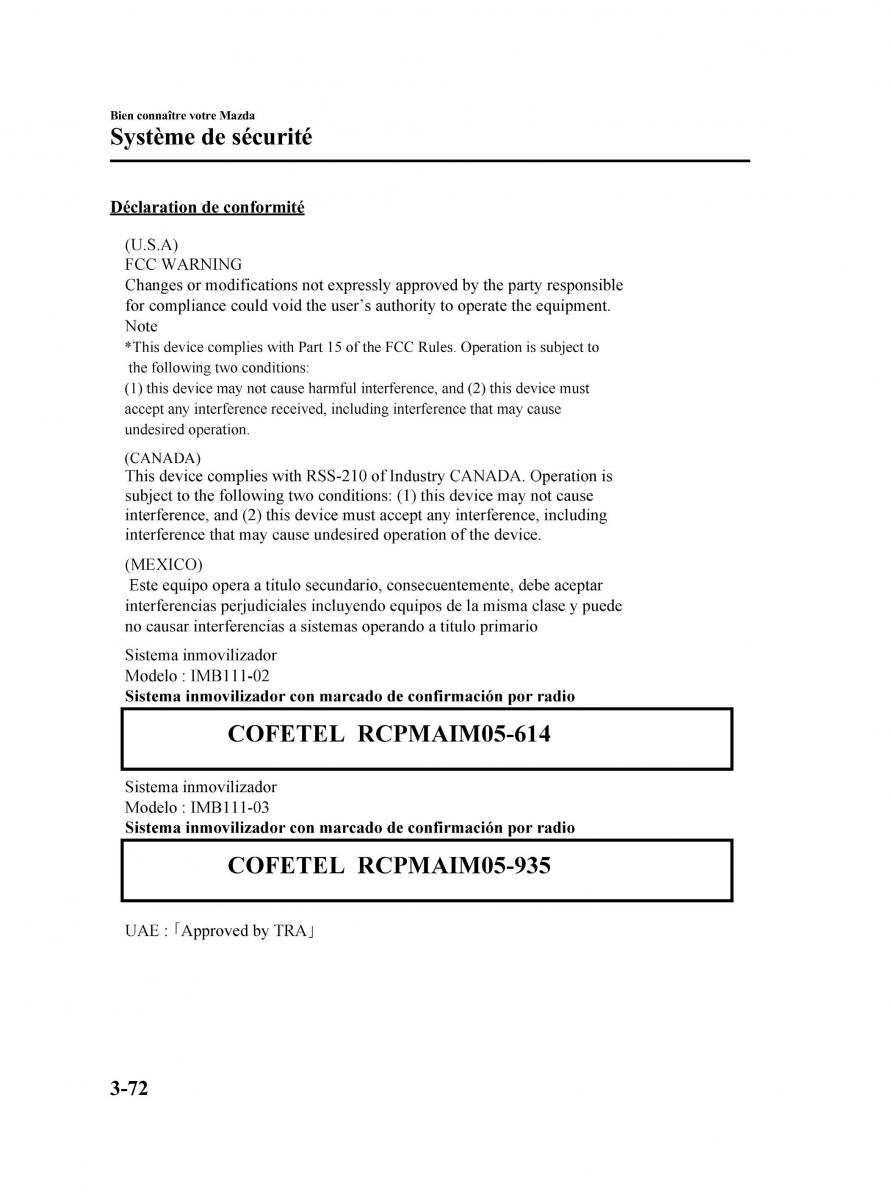 Mazda MX 5 Miata NC III 3 manuel du proprietaire / page 138