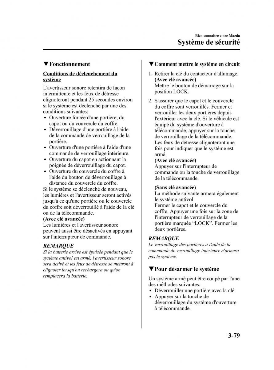 Mazda MX 5 Miata NC III 3 manuel du proprietaire / page 145