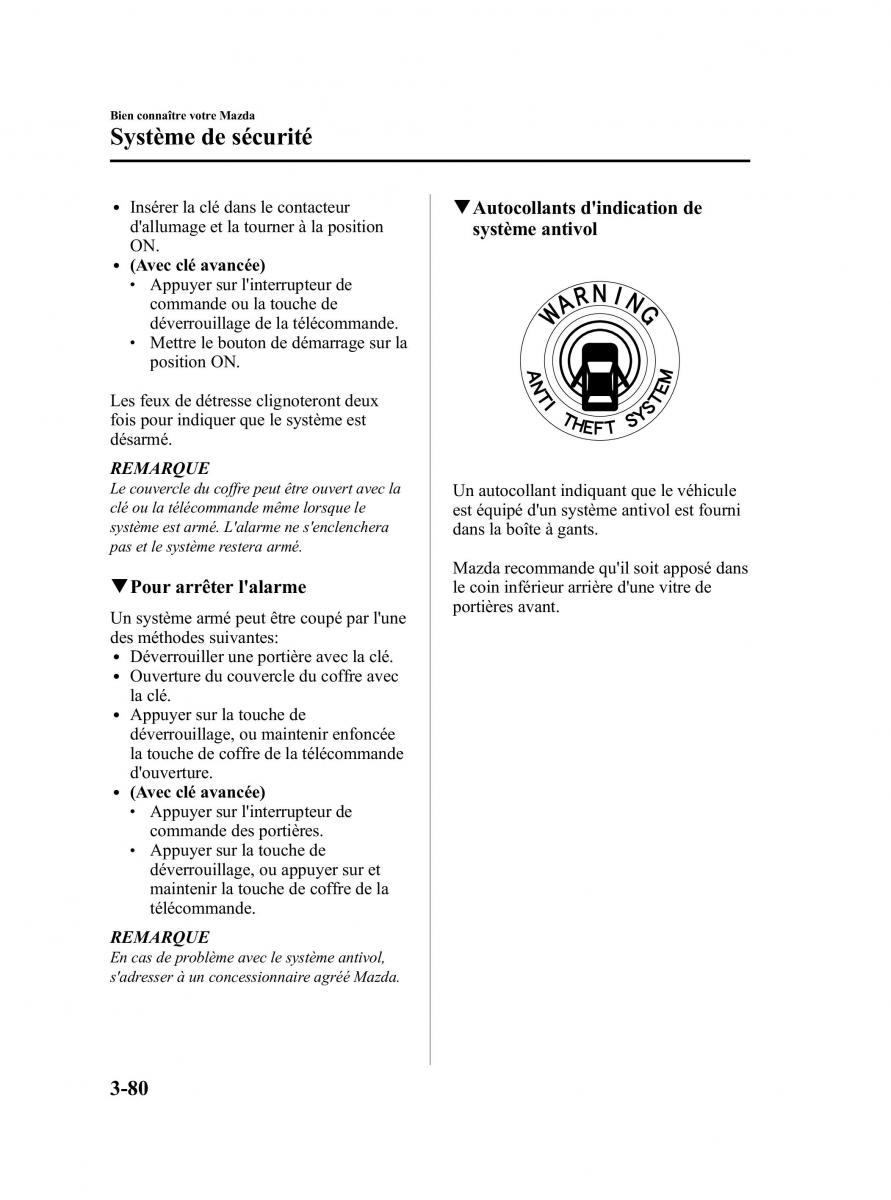 Mazda MX 5 Miata NC III 3 manuel du proprietaire / page 146