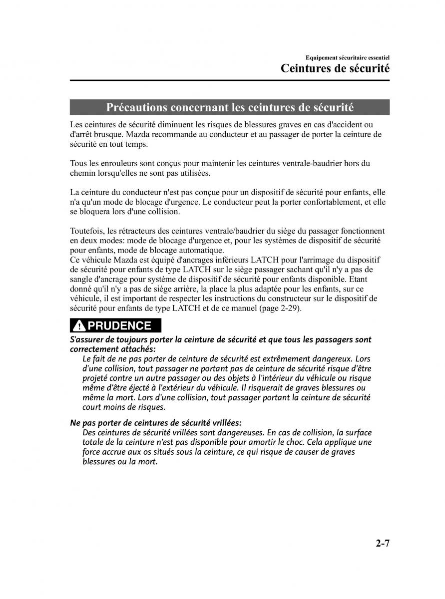 Mazda MX 5 Miata NC III 3 manuel du proprietaire / page 17