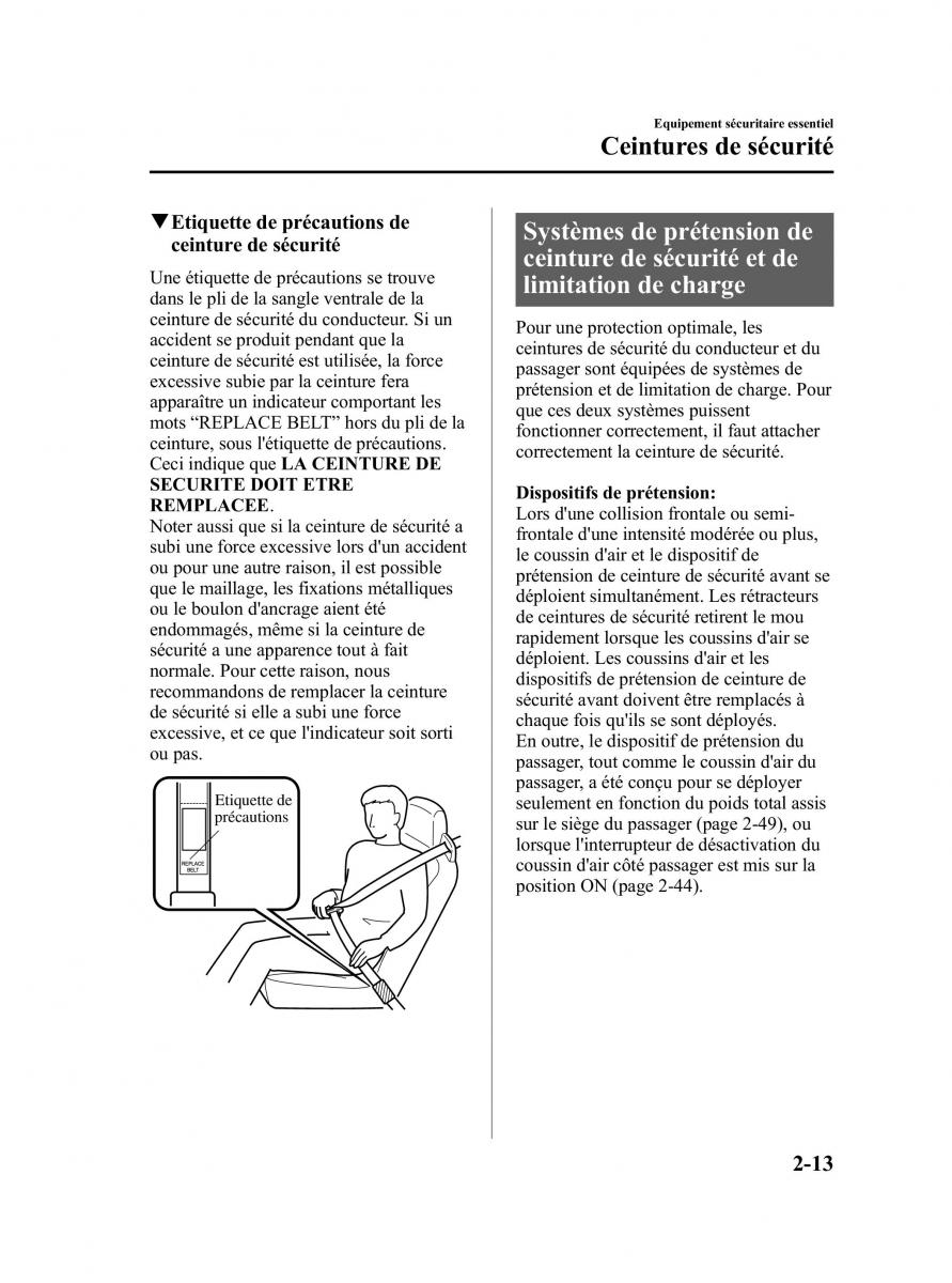 Mazda MX 5 Miata NC III 3 manuel du proprietaire / page 23