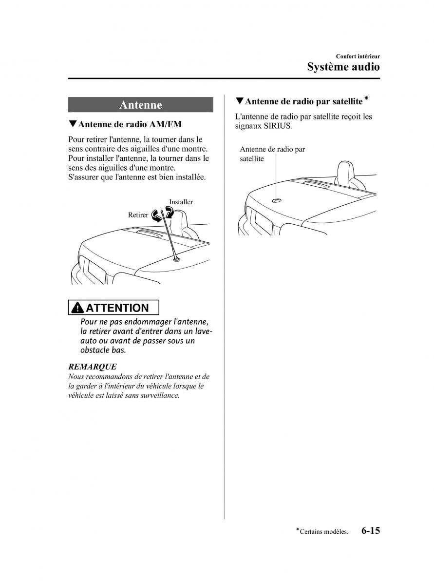 Mazda MX 5 Miata NC III 3 manuel du proprietaire / page 249