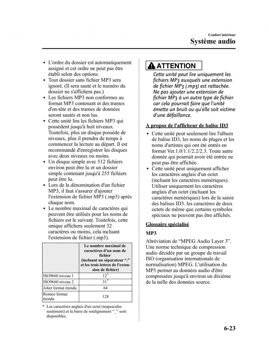 Mazda MX 5 Miata NC III 3 manuel du proprietaire / page 257